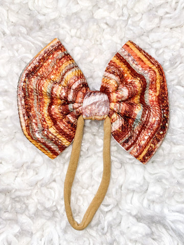 Rust Stripe Bow