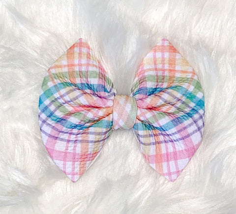 Pastel Plaid Bow