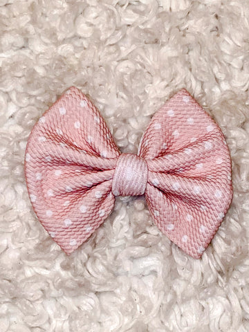 Pink Swiss Dot Bow