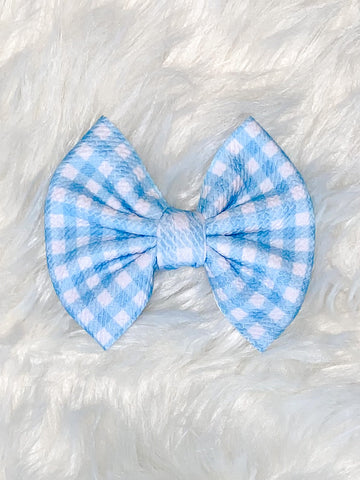 Blue Gingham Bow