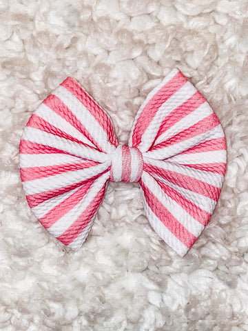 Pink & White Stripe Bow