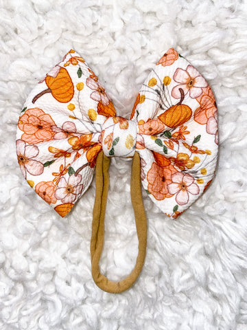 Floral Pumpkin Bow