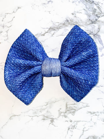 Denim Inspired Bow