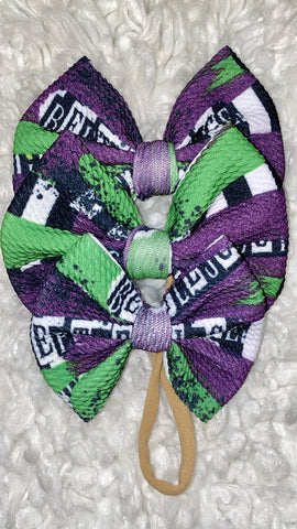 Striped Beetlejuice Bow