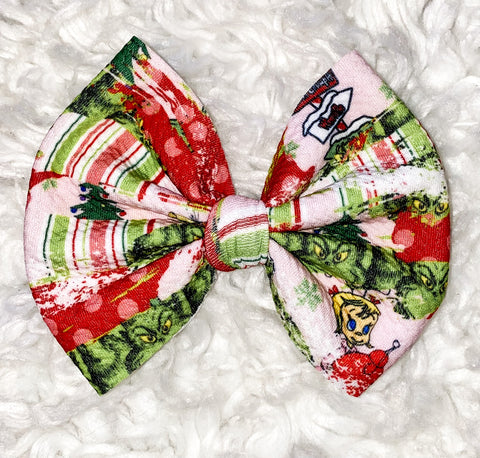 Pink & Green Cindy Lou  Bow